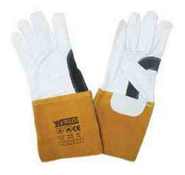 Gold TIG Welding Leather Gauntlets / Gloves