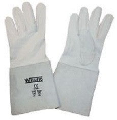 Grey TIG Welding Leather Gauntlets / Gloves