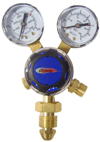 Gas Regulator: Oxygen MIG & TIG Welding, 2-Gauge Single Stage - 10 Bar